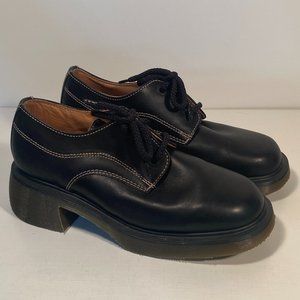 Dr Martens Made in England Black Chunky Heel Oxfords Women 5 UK / 7 US (Y2K)